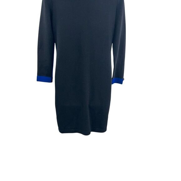 St.John Marie Gray Santana Knit Dress Colorblock Blue Black Button Down Size 2 * - Picture 14 of 16